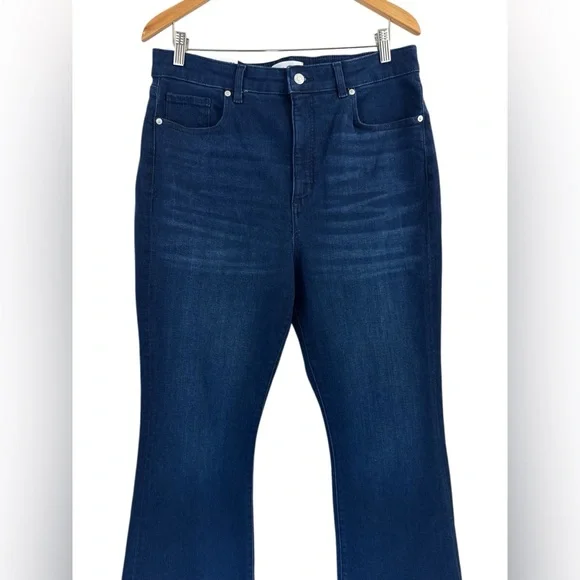 LOFT Curvy High Rise Slim Flare Jeans in Dark Wash Size 32/14 NWT - Picture 6 of 16